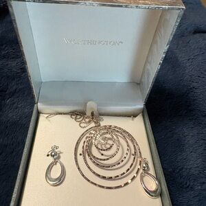 Worthington Silver Spiral Necklace Set